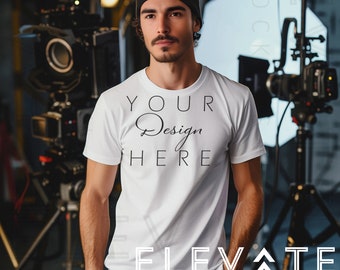 Next Level 3600 T Shirt Mockup, NX 3600 Tee Template, Styled Male Model Mockup, White Shirt Mock up, Studio Mockup, Crewneck Tee Shirt Mock