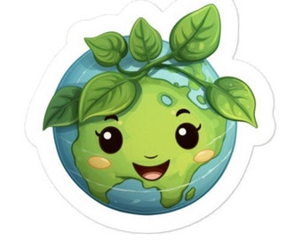 Happy Earth Globe Bubble-free sticker