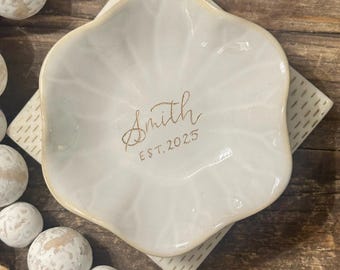 Personalized Engraved Ring Dish – Custom Jewelry Dish for Engagement, Wedding, Anniversary, or Gift