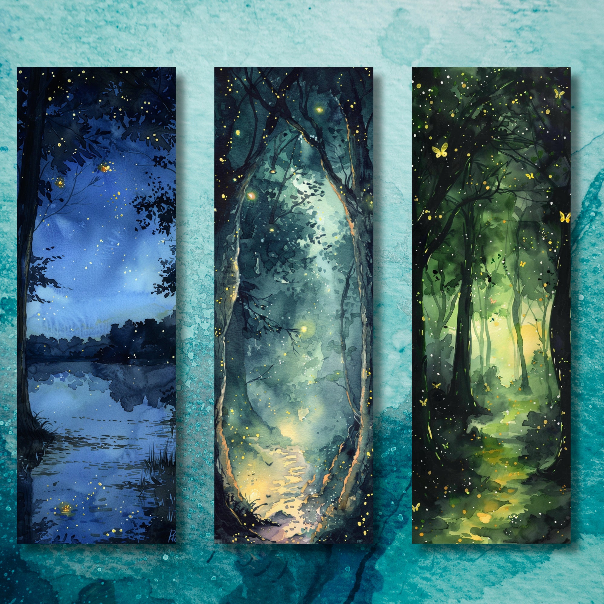 Firefly Forest Printable Bookmark Set, Magical Book Lover Gift (digital ...