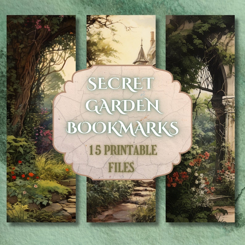 Secret Garden Printable Bookmark Set // Digital Bookmark Bundle ...