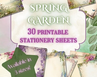 Floral Printable Stationery Set // Spring Florals Printable Writing Paper // Floral Digital Stationery // Printable Floral Notebook Pages