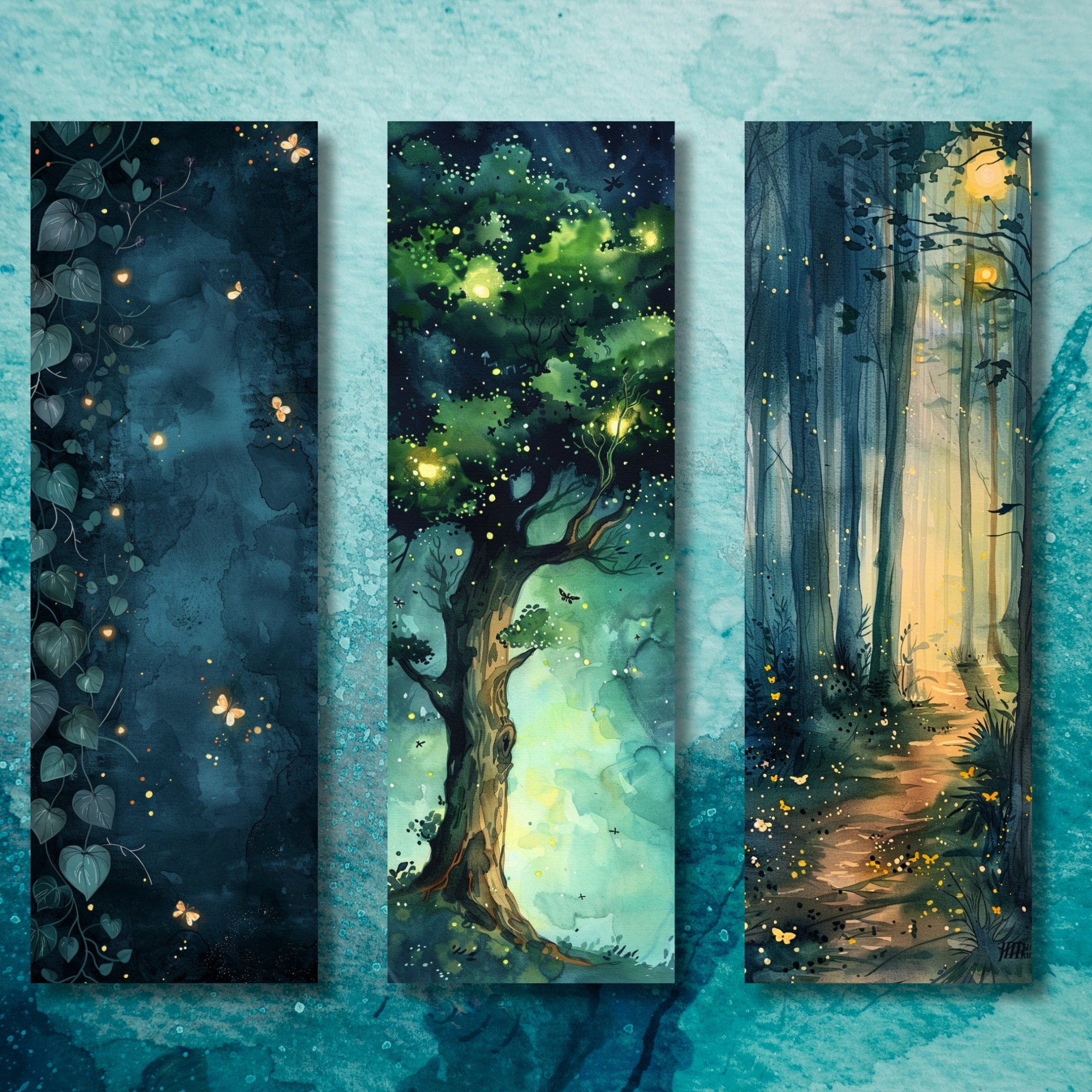 Firefly Forest Printable Bookmark Set, Magical Book Lover Gift (digital ...