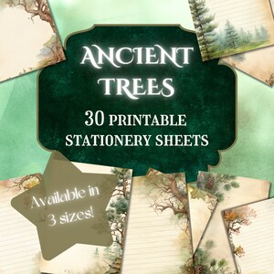 Woodland Printable Stationery // Digital Letter Writing Paper // Printable Notebook Pages // Digital Stationery with Unlined and Lined Pages