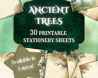 Woodland Printable Stationery // Digital Letter Writing Paper // Printable Notebook Pages // Digital Stationery with Unlined and Lined Pages
