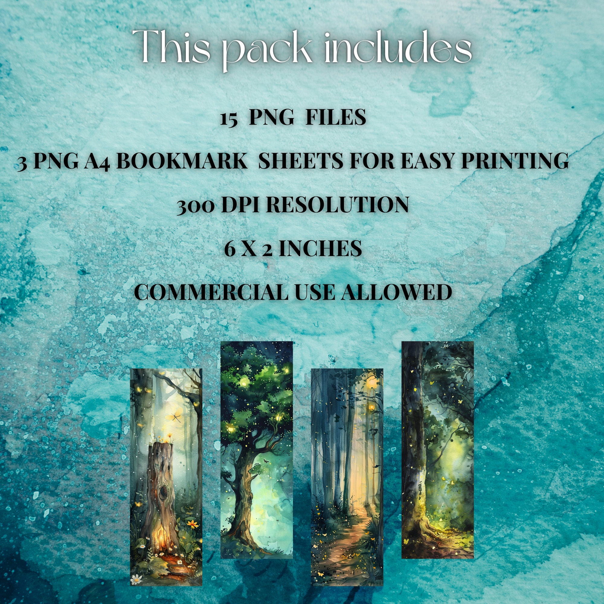 Firefly Forest Printable Bookmark Set, Magical Book Lover Gift (digital ...