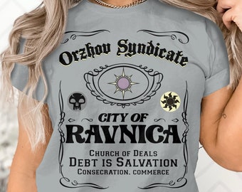 MTG Guilds of Ravnica Orzhov Syndicate Vintage T-Shirt, Funny Magic The Gathering Retro Design Unisex Tee