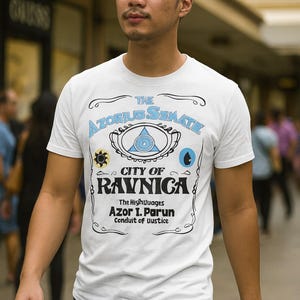 MTG Guilds of Ravnica Azorius Senate Vintage T-Shirt, Funny Magic The Gathering Retro Design Tee