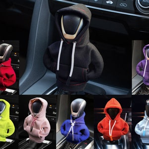 Car Shift Knob Hoodie, Funny Gear Shift Knob Shirt Sweater, Winter Warm Shift  Knob Cover Sweater Shirt, Automotive Interior Novelty Accessories  Decorations, Universal Fit Knob Cover Gift (Red) 
