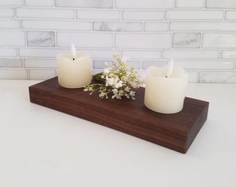 Solid Walnut Wood Display Base - Wood Riser for Plants, Candles, Collectibles and Home Decor