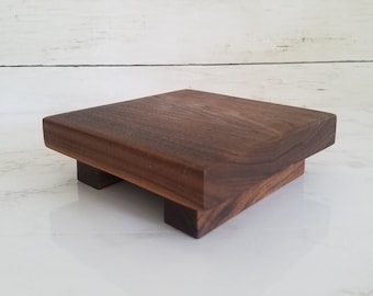 Walnut Wood Square Riser for Display and Home Decor