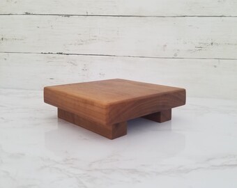 Walnut Wood Square Riser for Display and Home Decor
