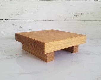 Custom Oak Wood Square Riser for Plants, Candles  and Home Decor