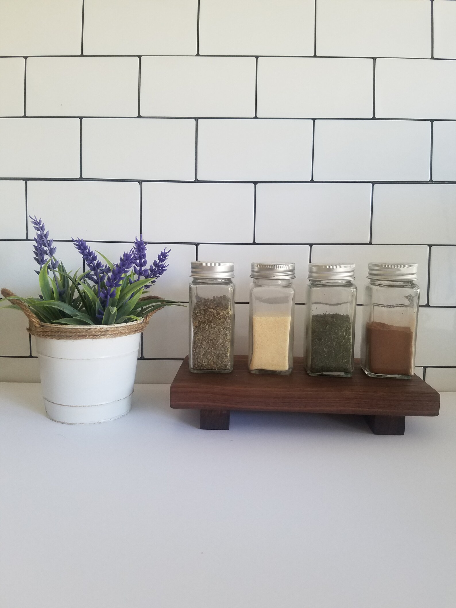 Walnut Wood Riser-perfect for Elevating Plants, Candles or Decorative ...