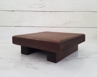 Peruvian Walnut Wood Square Riser for Candles, Plants and Home Decor