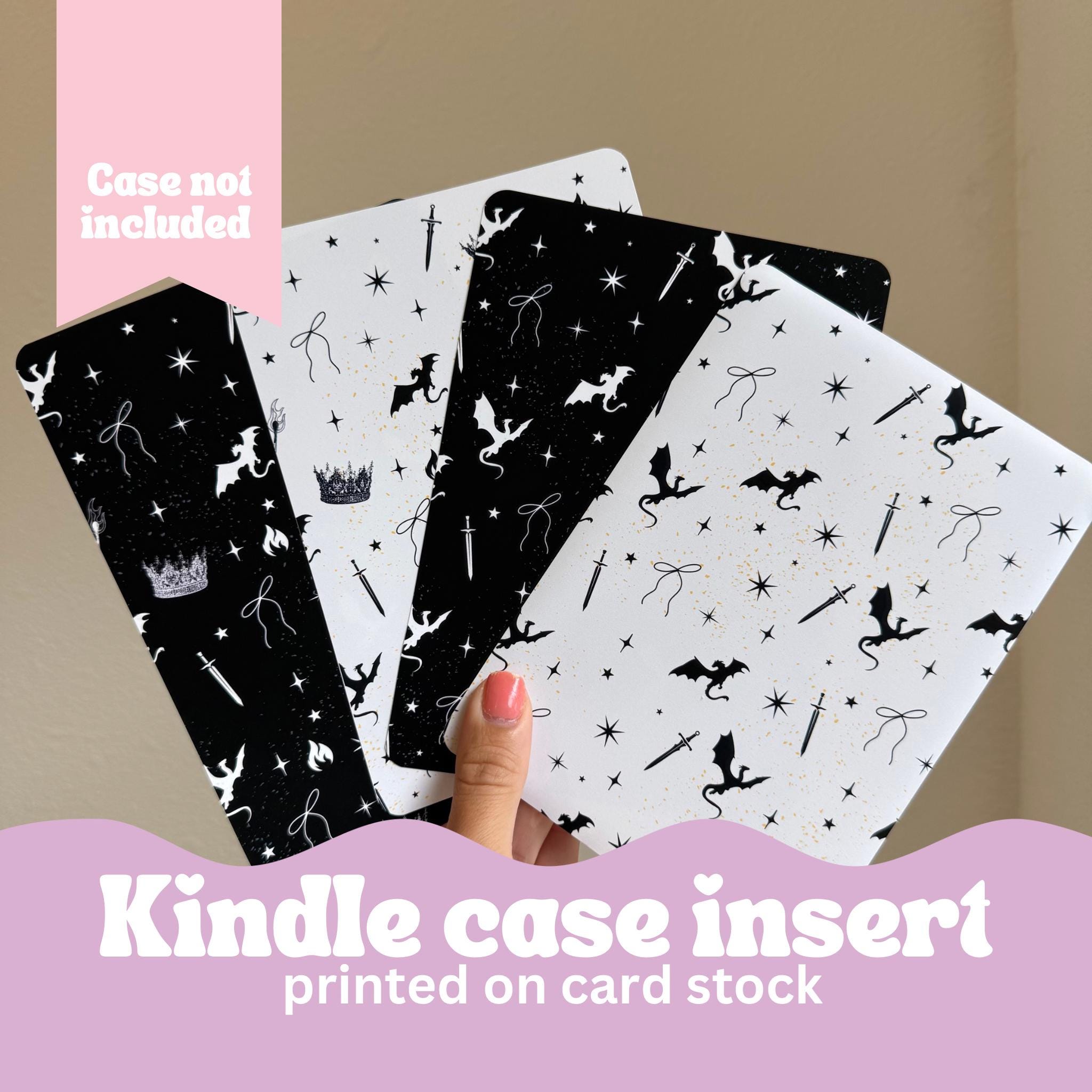 Kindle Case Insert: Crowns, Swords, Dragons - Printed Card Stock