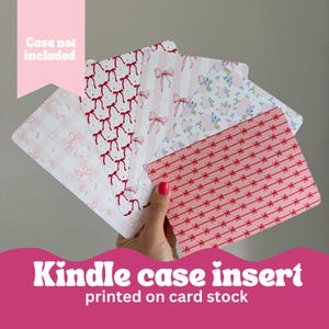 Inserts pour étui Kindle Noeuds et fleurs v day Inserts en papier cartonné à thème imprimé pour votre liseuse Kindle