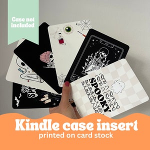 Kindle Case Inserts- Spooky halloween themed printed inserts for your kindle e reader clear case- decorate how you want