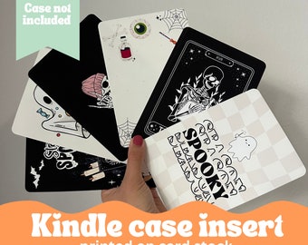 Kindle Case Inserts- Spooky halloween themed printed inserts for your kindle e reader clear case- decorate how you want