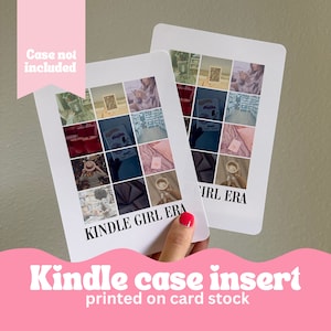 Inserts pour étui Kindle - inserts imprimés sur le thème de l'ère des filles Kindle pour votre étui transparent pour liseuse Kindle, décorez comme vous le souhaitez