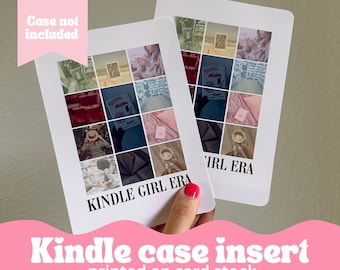 Kindle Case Inserts- kindle girl era themed printed inserts for your kindle e reader clear case- decorate how you want