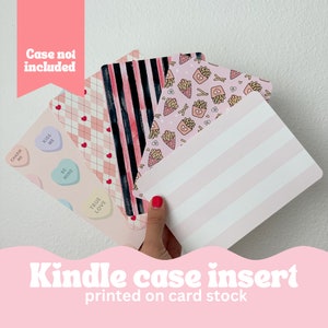 Inserts pour étui Kindle - Ensemble pour la Saint-Valentin, coeurs, amour et rose pour votre étui transparent pour liseuse Kindle