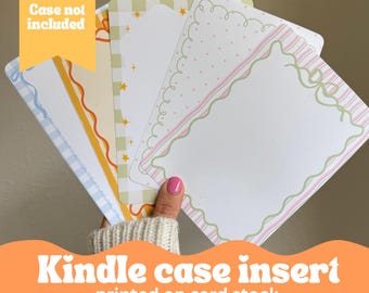 Frames with Stripes and Gingham Kindle Case Insert themed printed card stock inserts for your kindle e reader clear case