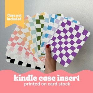 Kindle Case Inserts- plain wavy checker print all colors
