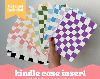 Kindle Case Inserts- plain WAVY checker print all colors