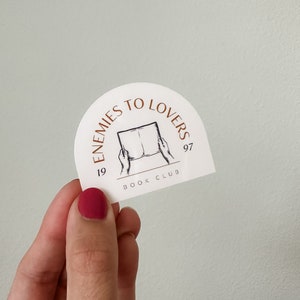 Enemies to Lovers trope waterproof sticker for kindle cases, laptops, and water bottles, bookish gifts