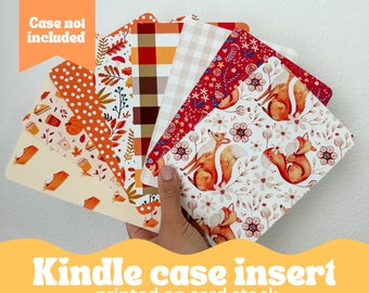 Kindle Case Inserts- pumpkin and fall themed printed inserts for your kindle e reader clear case- decorate how you want