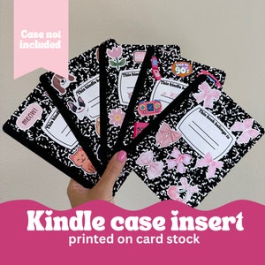 Intercalaires pour étui Kindle - Compositions en papier cartonné imprimé pour votre étui transparent pour liseuse Kindle, décorez comme vous le souhaitez