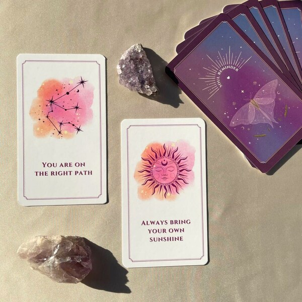 Soul Reminder Oracle Deck, 48 Cards for Daily Affirmation, Selfcare Spiritual Gifts,  Tarot Deck for Divinition Set, Tarot Karten