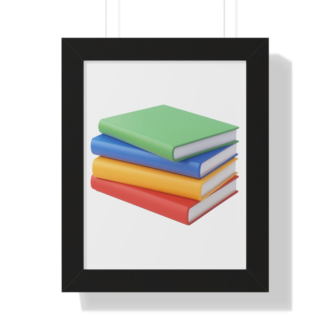 Colorful Book Stack Vertical Poster - Perfect for Libraries, Home Decor ...