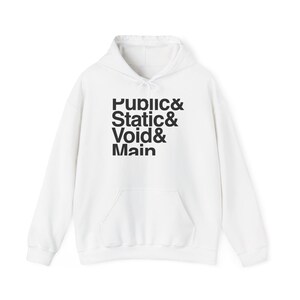Public Static Void Main Hoodie, Unisex Hooded Sweatshirt | Funny Programmer Java Code | Software Developer Gift
