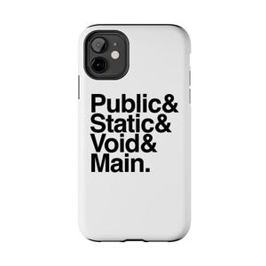 Public Static Void Main Tough Phone Case | Funny Programmer Java Code | Software Developer Gift