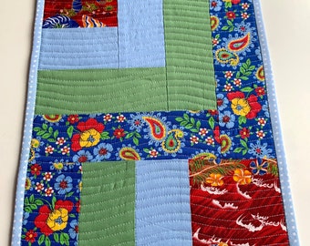 Quilted table runner. patchwork, handmade