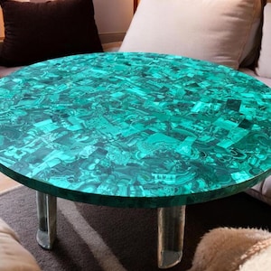 Round Malachite Dinner Tabletop | Countertop | Coffee Tabletop (Customizable)