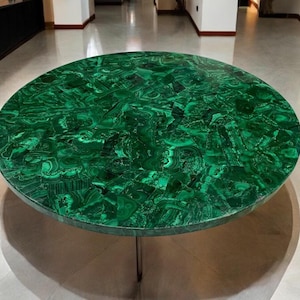 Malachite Round Tabletop | Dining Tabletop | Coffee Tabletop | Counter Tabletop (Customizable)