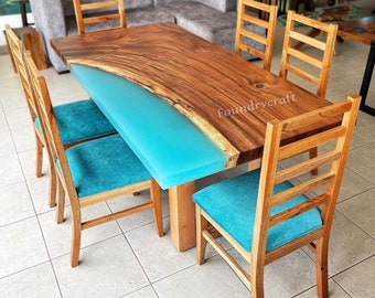 Epoxy Resin Coffee Table: Natural Wood Center Table, Custom Order