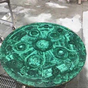 Malachite Round Coffee Tabletop / Dining Tabletop /Kitchen Tabletop (Customized)