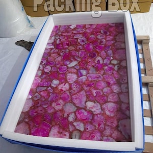 Pink Agate Tabletop: Customizable Resin Dining or Coffee Table