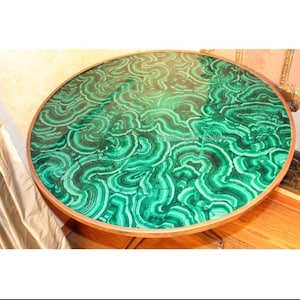 Malachite Marble Tabletop Handmade Pietra Dura Work Home Decor