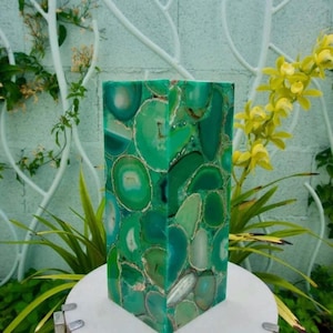 Agate Table Lamp, Night Light, Natural Gemstone Green Agate Night Lamp, Green Agate Crystal Light Geode Mood Lighting Lamp Home Decor Gifts