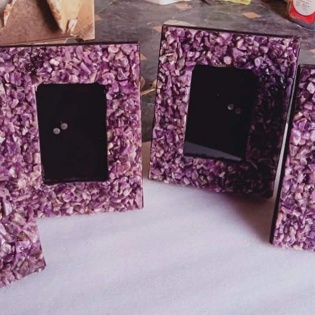 Geode Amethyst Photo Frame | Handcrafted Crystal Picture Frame - Etsy