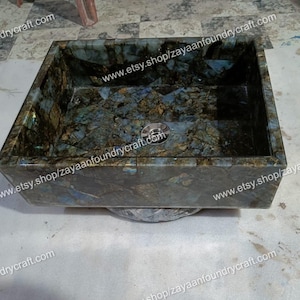 Natural Labradorite Washbasin | Labradorite Sink (Customizable)