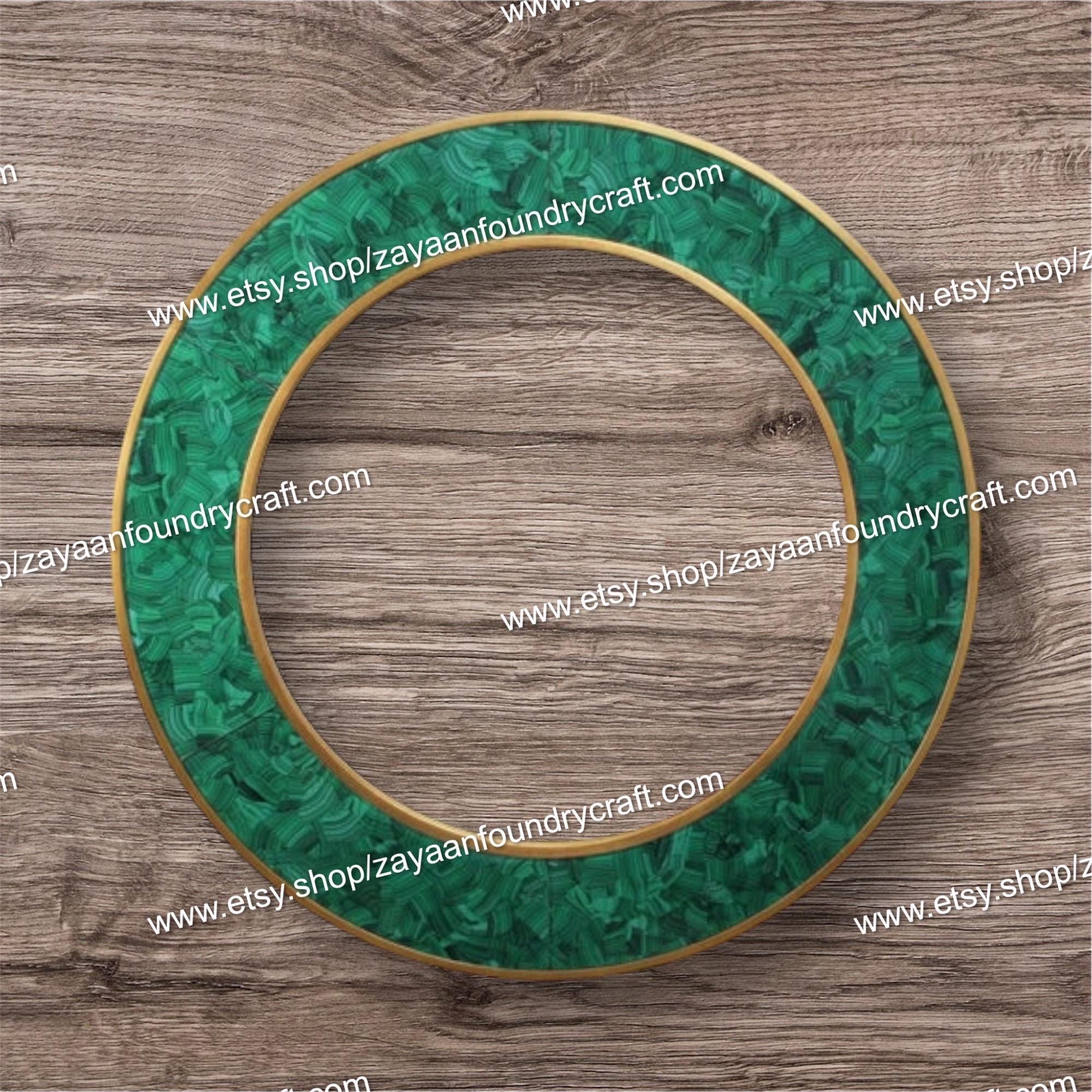 Handmade Malachite Wall Mirror: Green Stone Picture Frame