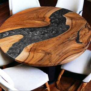 Round Epoxy Resin Table / Epoxy Resin Table, Custom Order Resin Table, Epoxy Resin Coffee Table, Dining Table Top