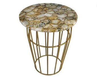 Handmade Agate Stone Table Top: Rectangle Coffee Center Table