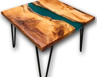 Epoxy Resin River Coffee Table: Natural Wood Sofa Centerpiece